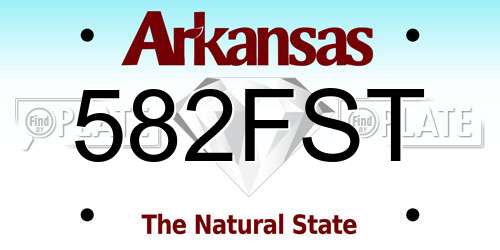 582FST Arkansas License Plate