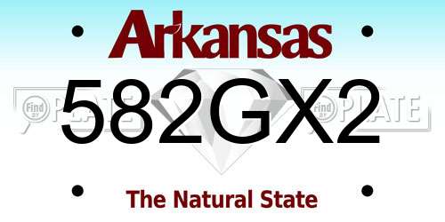582GX2 Arkansas License Plate