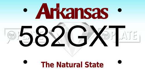 582GXT Arkansas License Plate