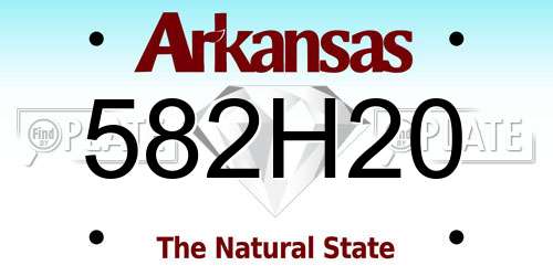 582H20 Arkansas License Plate