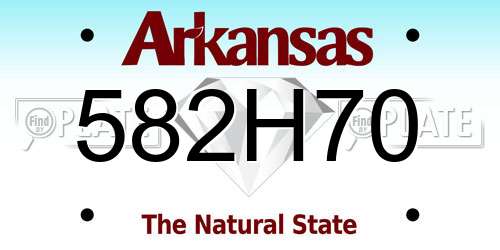 582H70 Arkansas License Plate