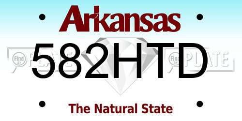 582HTD Arkansas License Plate