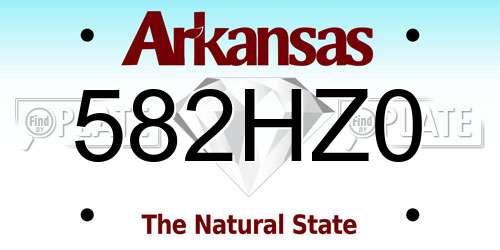 582HZ0 Arkansas License Plate