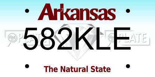 582KLE Arkansas License Plate