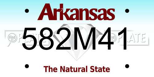 582M41 Arkansas License Plate