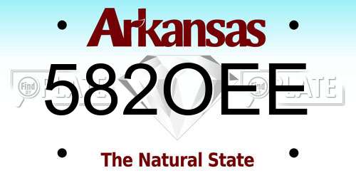 582OEE Arkansas License Plate