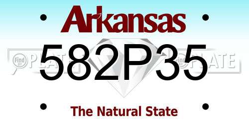 582P35 Arkansas License Plate