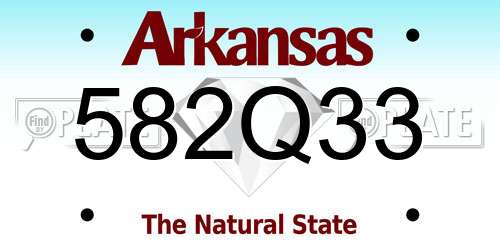 582Q33 Arkansas License Plate