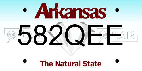 582QEE Arkansas License Plate