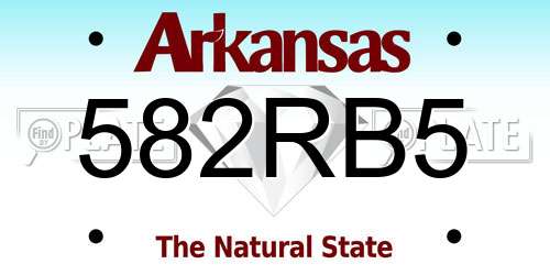 582RB5 Arkansas License Plate