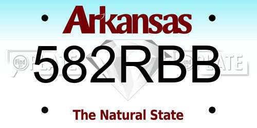 582RBB Arkansas License Plate