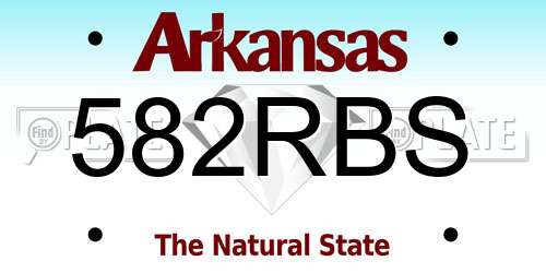 582RBS Arkansas License Plate