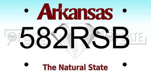 582RSB Arkansas License Plate