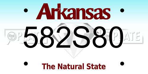582S80 Arkansas License Plate