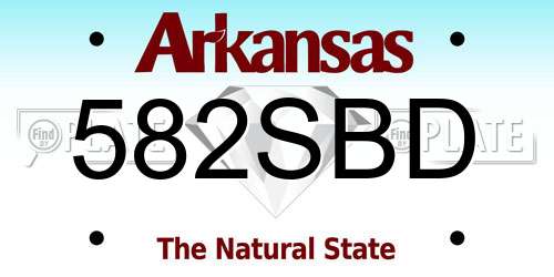 582SBD Arkansas License Plate