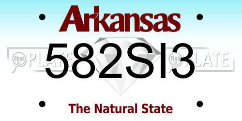 582SI3 Arkansas License Plate