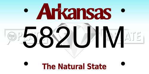 582UIM Arkansas License Plate