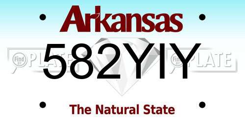 582YIY Arkansas License Plate