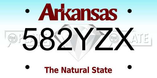 582YZX Arkansas License Plate