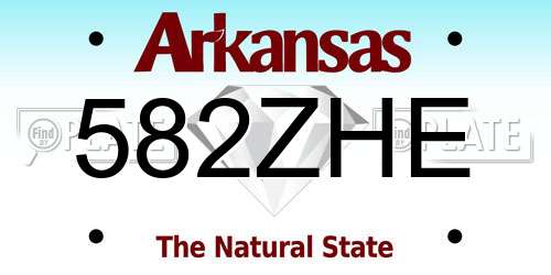 582ZHE Arkansas License Plate