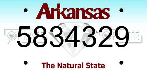 5834329 Arkansas License Plate