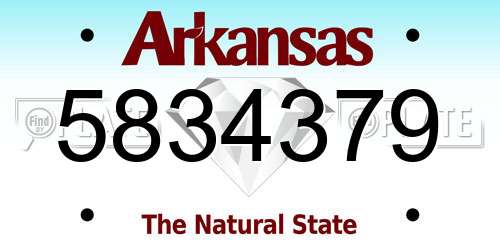 5834379 Arkansas License Plate