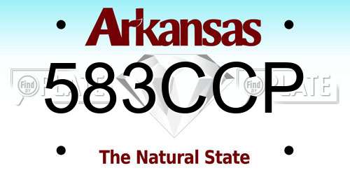 583CCP Arkansas License Plate