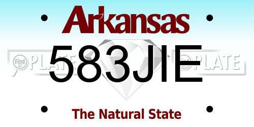 583JIE Arkansas License Plate