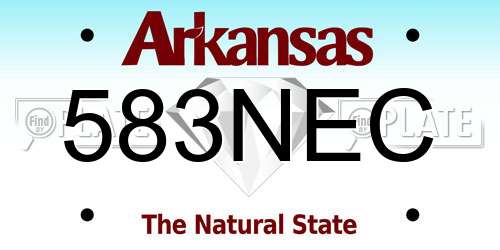 583NEC Arkansas License Plate