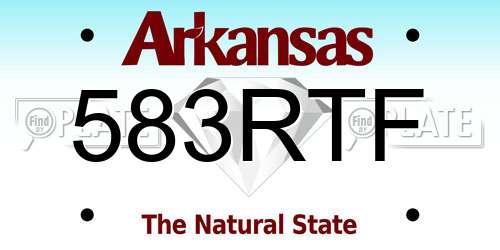 583RTF Arkansas License Plate