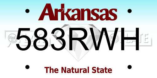 583RWH Arkansas License Plate