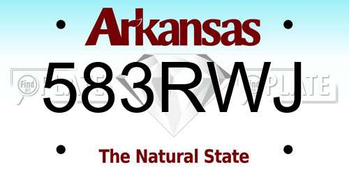 583RWJ Arkansas License Plate