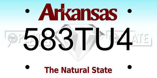583TU4 Arkansas License Plate