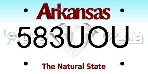 583UOU Arkansas License Plate