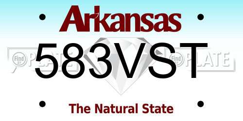 583VST Arkansas License Plate