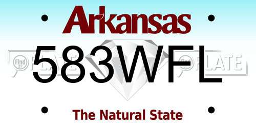 583WFL Arkansas License Plate