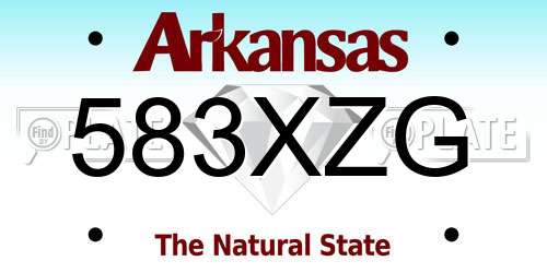 583XZG Arkansas License Plate