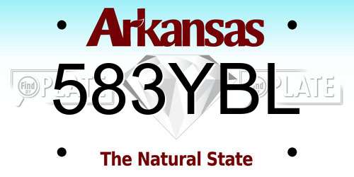 583YBL Arkansas License Plate