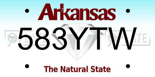 583YTW Arkansas License Plate