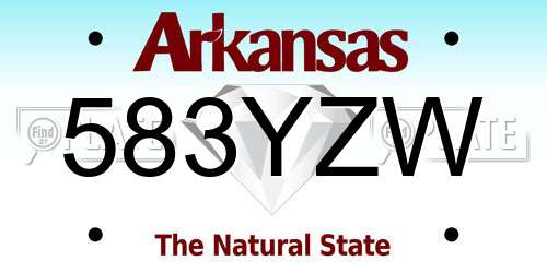 583YZW Arkansas License Plate