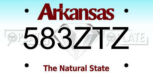 583ZTZ Arkansas License Plate