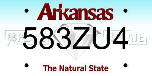 583ZU4 Arkansas License Plate