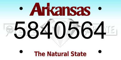 5840564 Arkansas License Plate