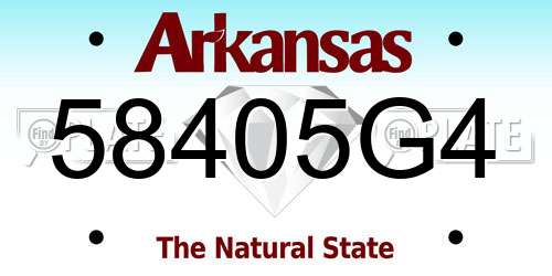 58405G4 Arkansas License Plate