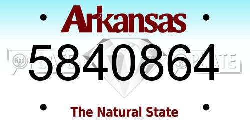5840864 Arkansas License Plate