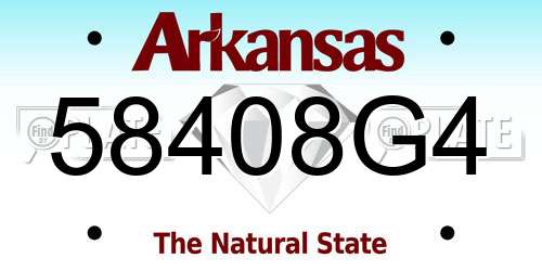 58408G4 Arkansas License Plate