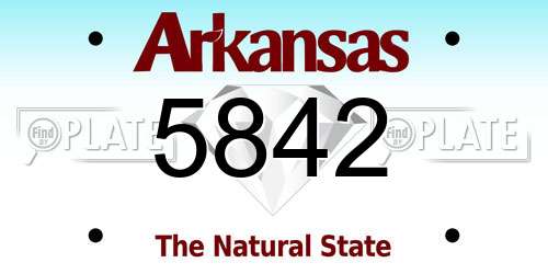 5842 Arkansas License Plate