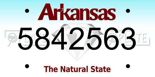 5842563 Arkansas License Plate