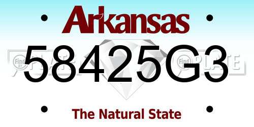 58425G3 Arkansas License Plate