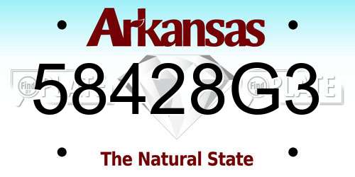 58428G3 Arkansas License Plate